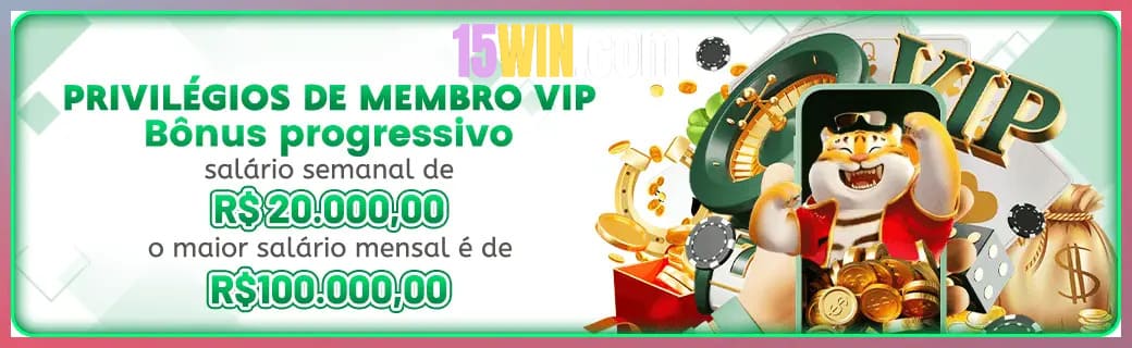 15WIN bônus — cashback 15 por cento e níveis VIP